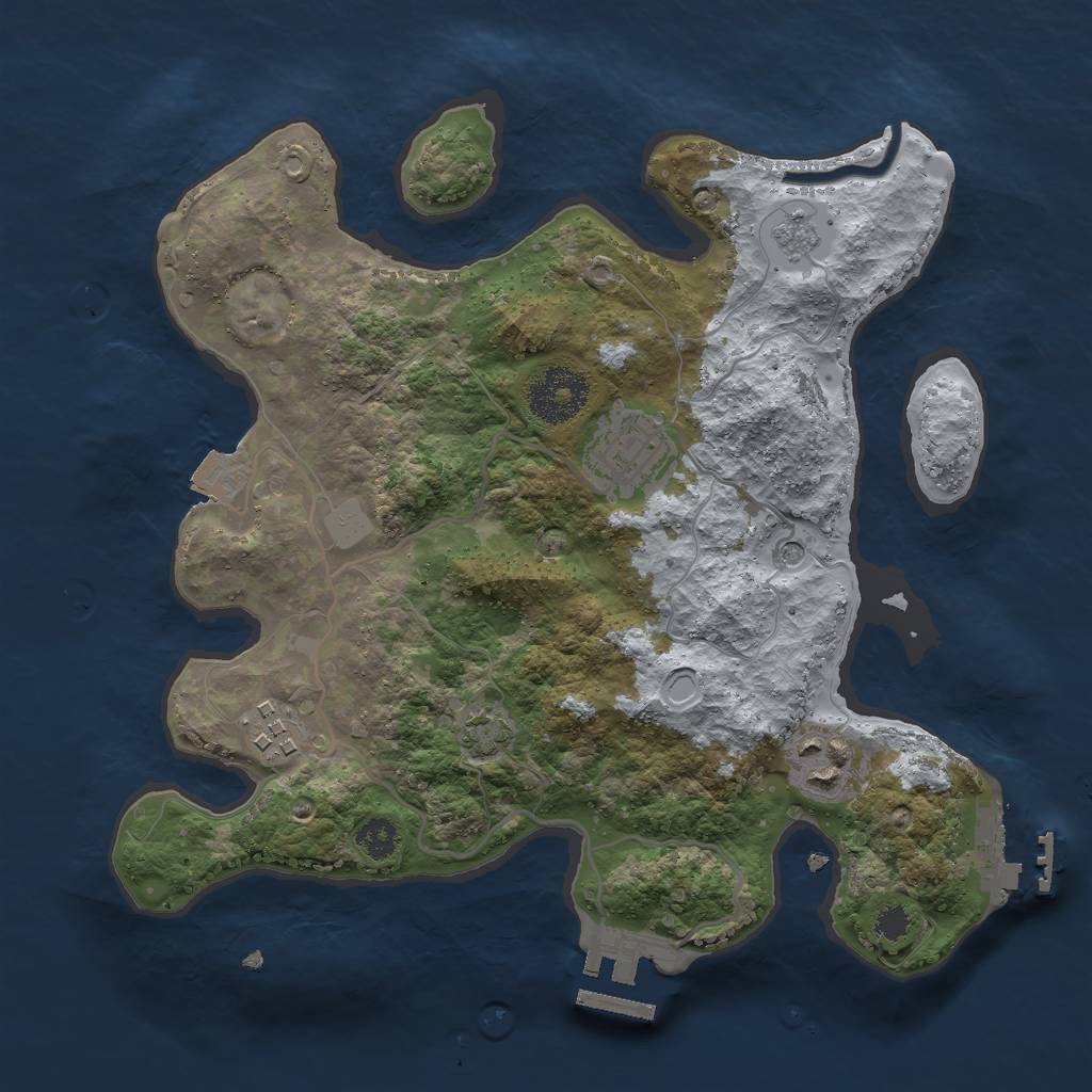 Rust Map: Procedural Map, Size: 2800, Seed: 307440020, 11 Monuments