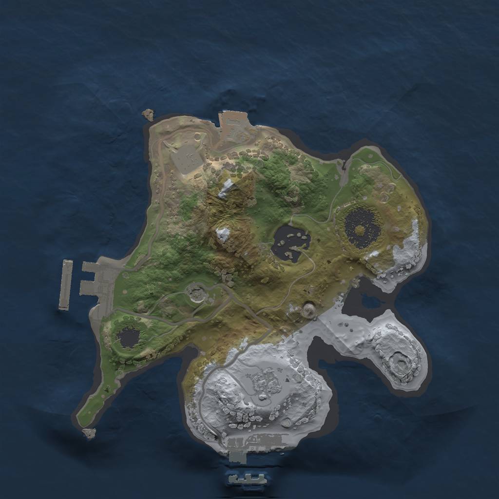 Rust Map: Procedural Map, Size: 2000, Seed: 1103096309, 8 Monuments