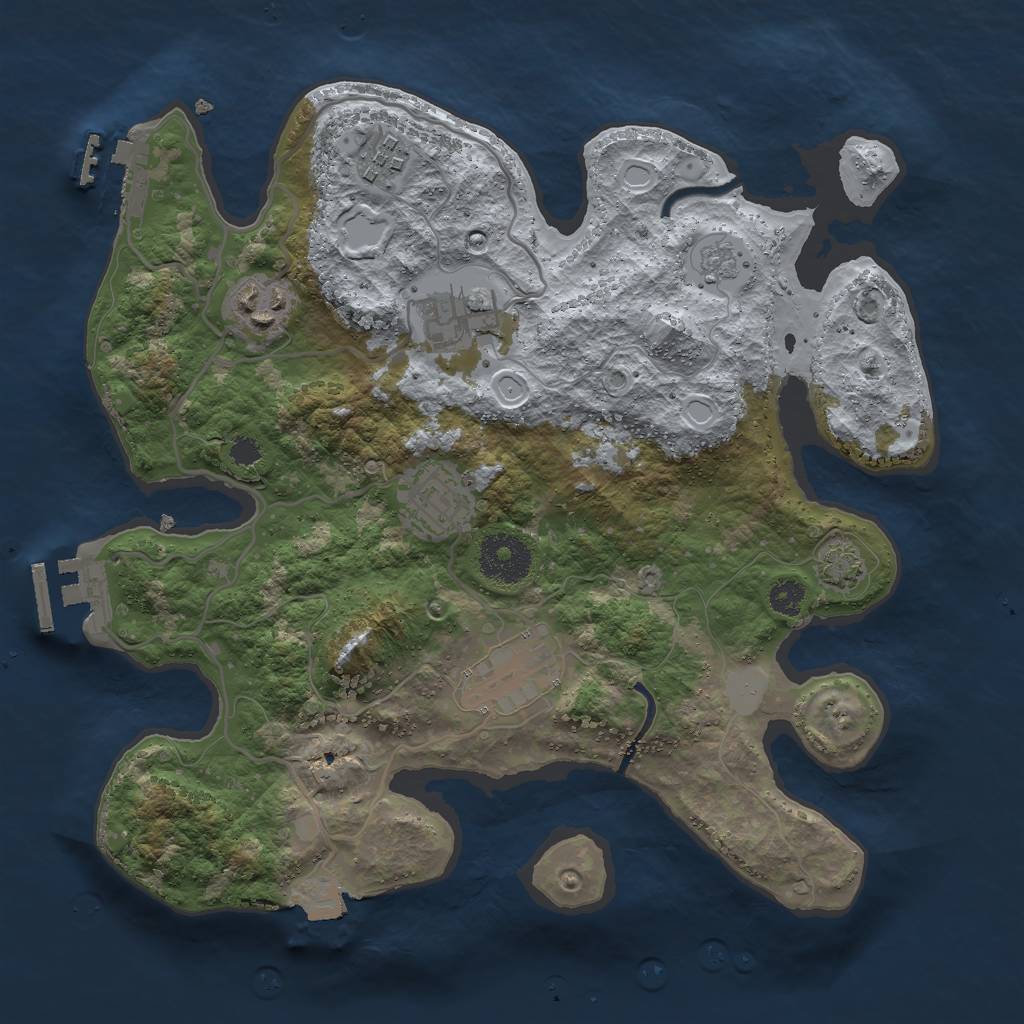 Rust Map: Procedural Map, Size: 3000, Seed: 567209696, 12 Monuments