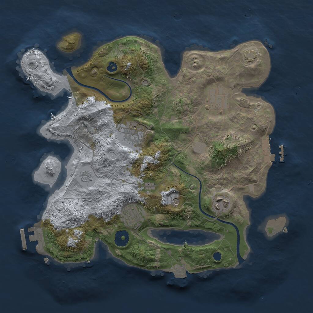 Rust Map: Procedural Map, Size: 3000, Seed: 1476981768, 10 Monuments
