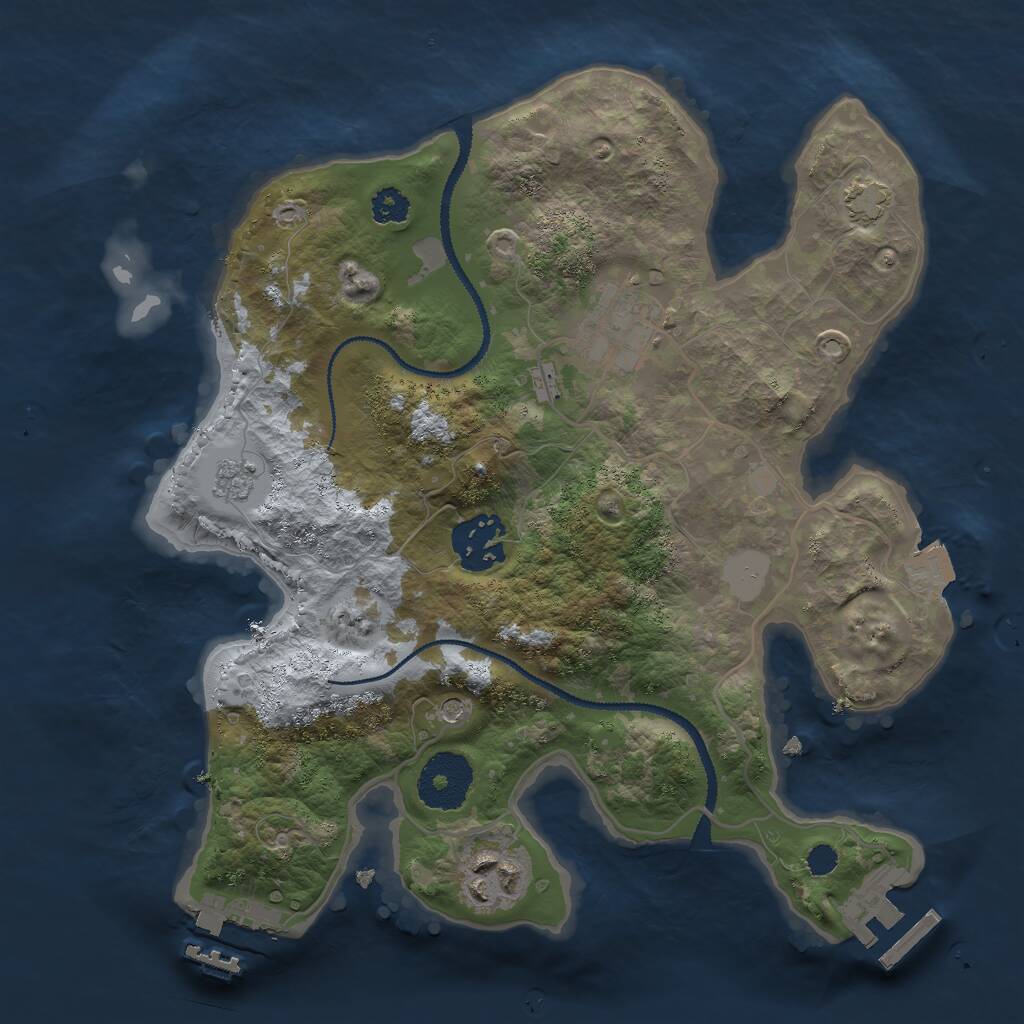 Rust Map: Procedural Map, Size: 2750, Seed: 630047899, 9 Monuments