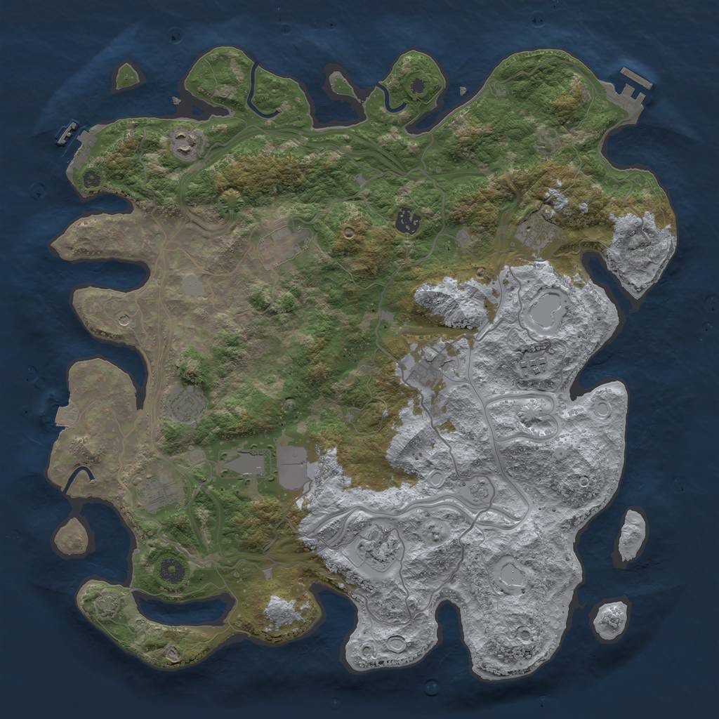 Rust Map: Procedural Map, Size: 4250, Seed: 24121, 18 Monuments