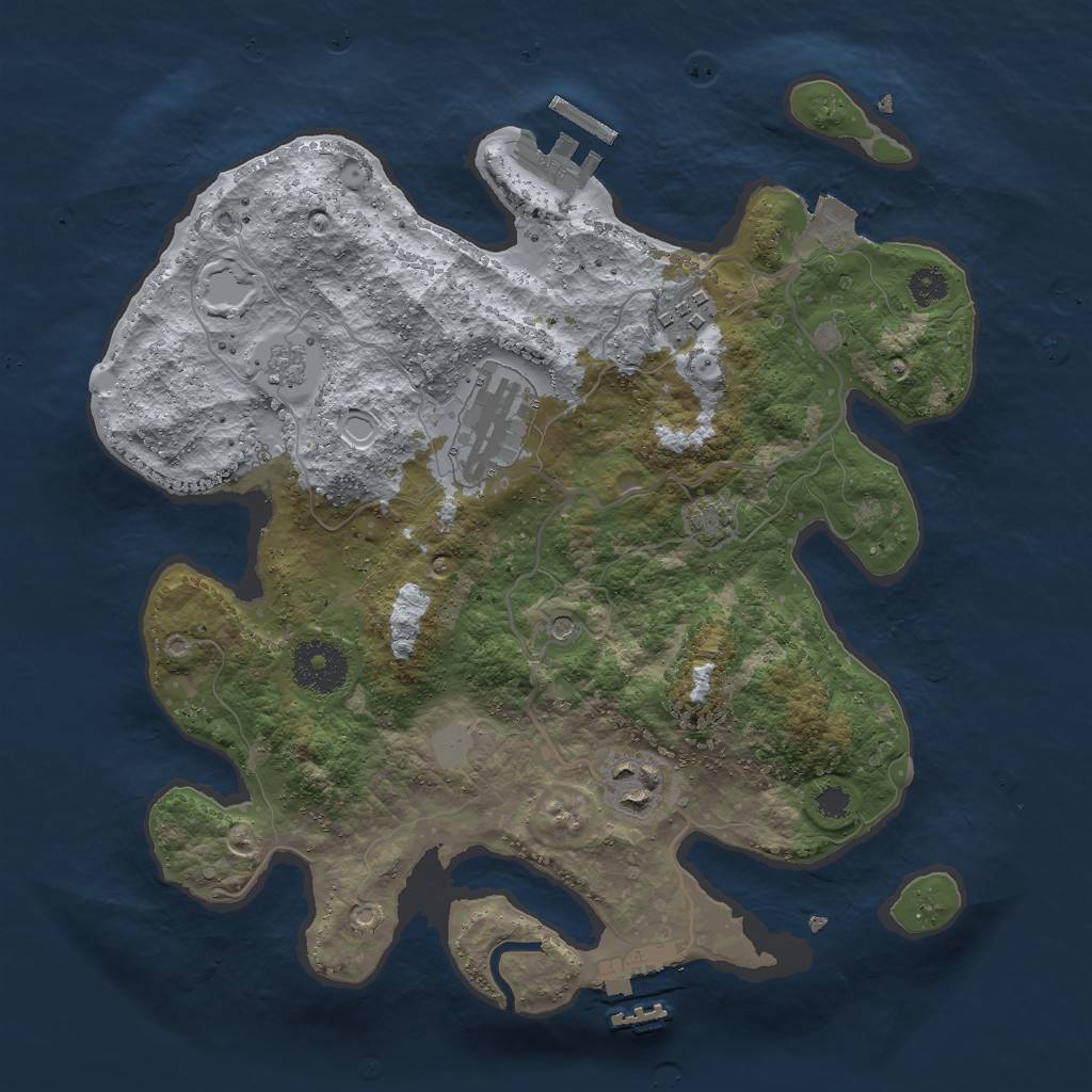 Rust Map: Procedural Map, Size: 3000, Seed: 1518495477, 11 Monuments