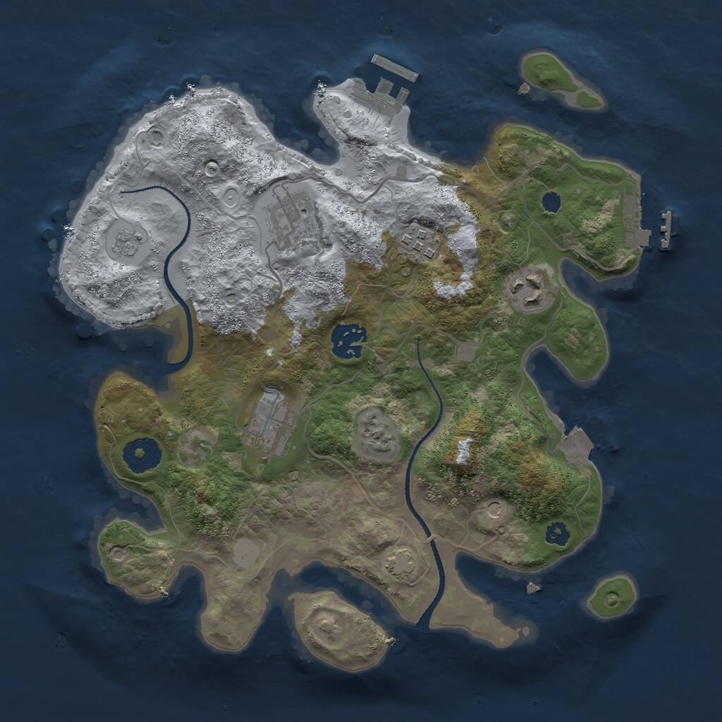 Rust Map: Procedural Map, Size: 3000, Seed: 1518495477, 11 Monuments