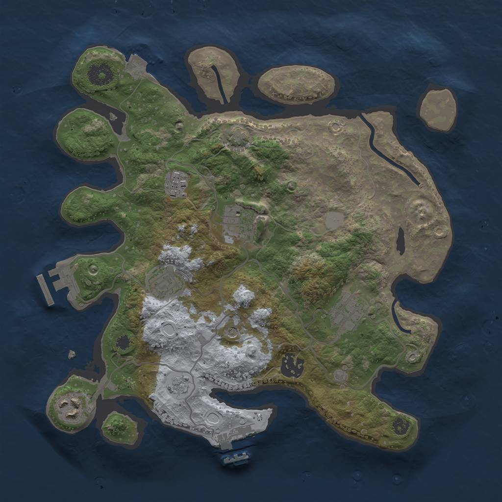 Rust Map: Procedural Map, Size: 3100, Seed: 973025542, 14 Monuments