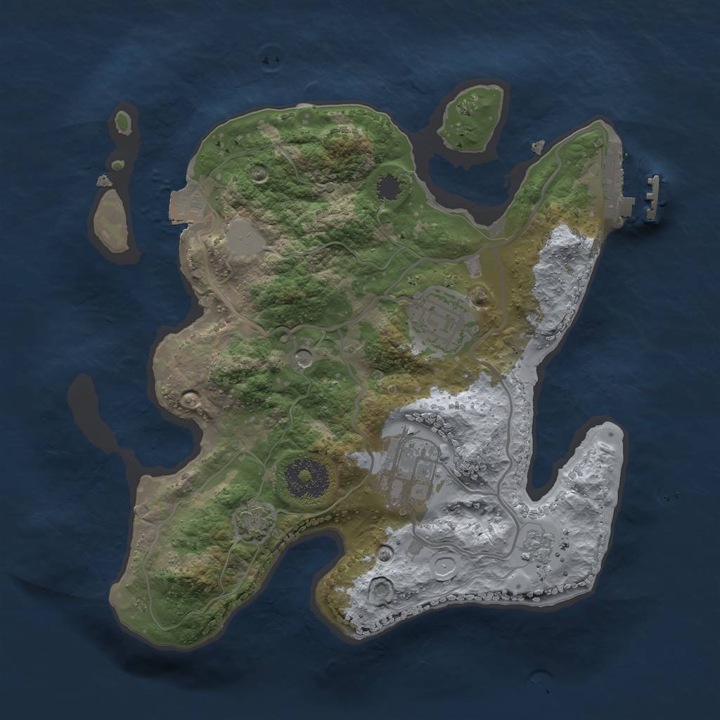 Rust Map: Procedural Map, Size: 2500, Seed: 112892084, 9 Monuments