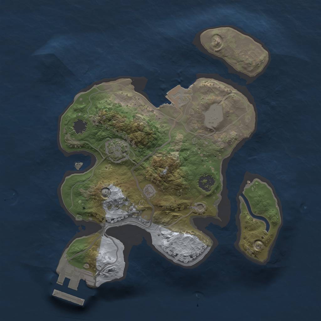 Rust Map: Procedural Map, Size: 2000, Seed: 144171598, 5 Monuments