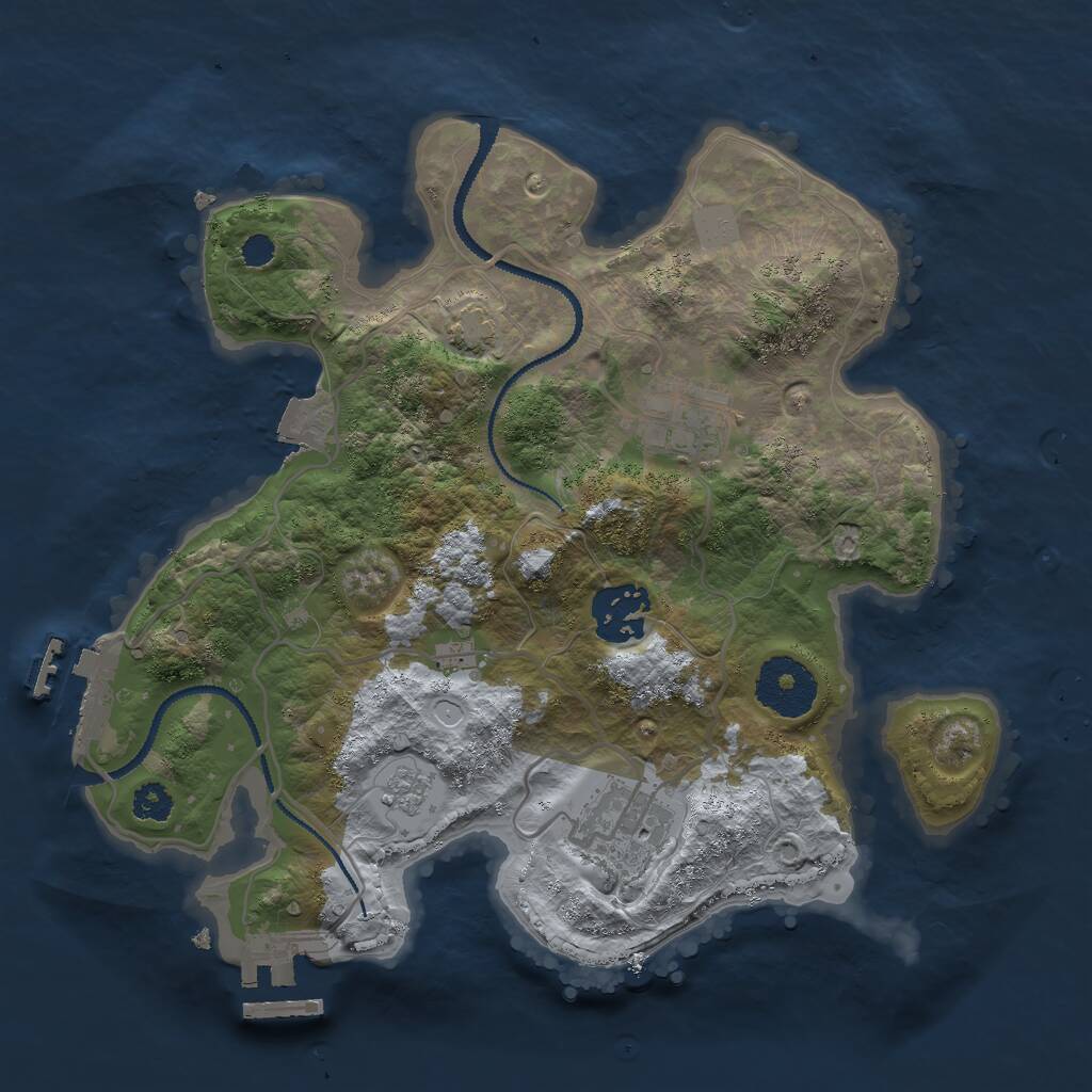 Rust Map: Procedural Map, Size: 2750, Seed: 1792892393, 8 Monuments