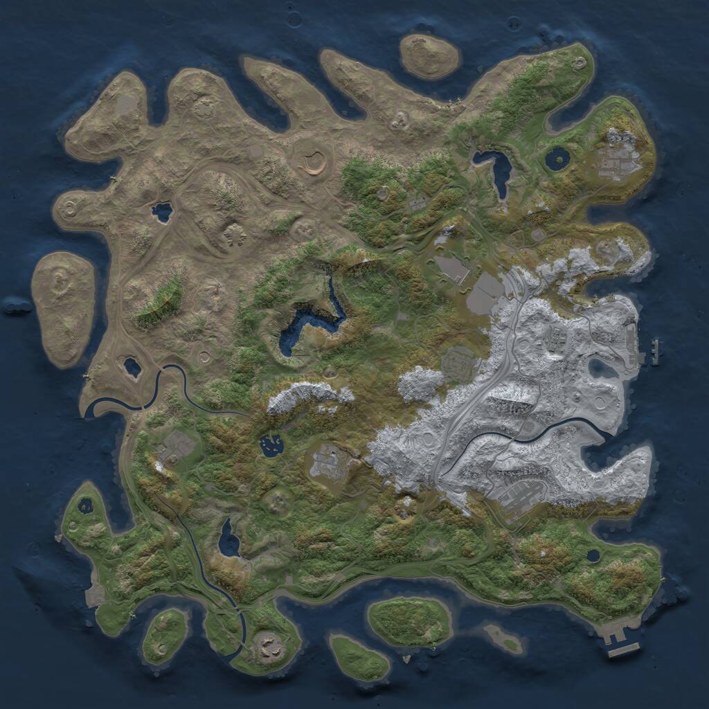 Rust Map: Procedural Map, Size: 4500, Seed: 1059831885, 15 Monuments