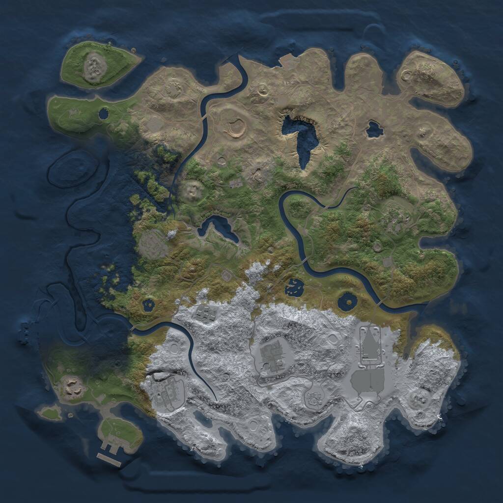 Rust Map: Procedural Map, Size: 4000, Seed: 442779749, 15 Monuments