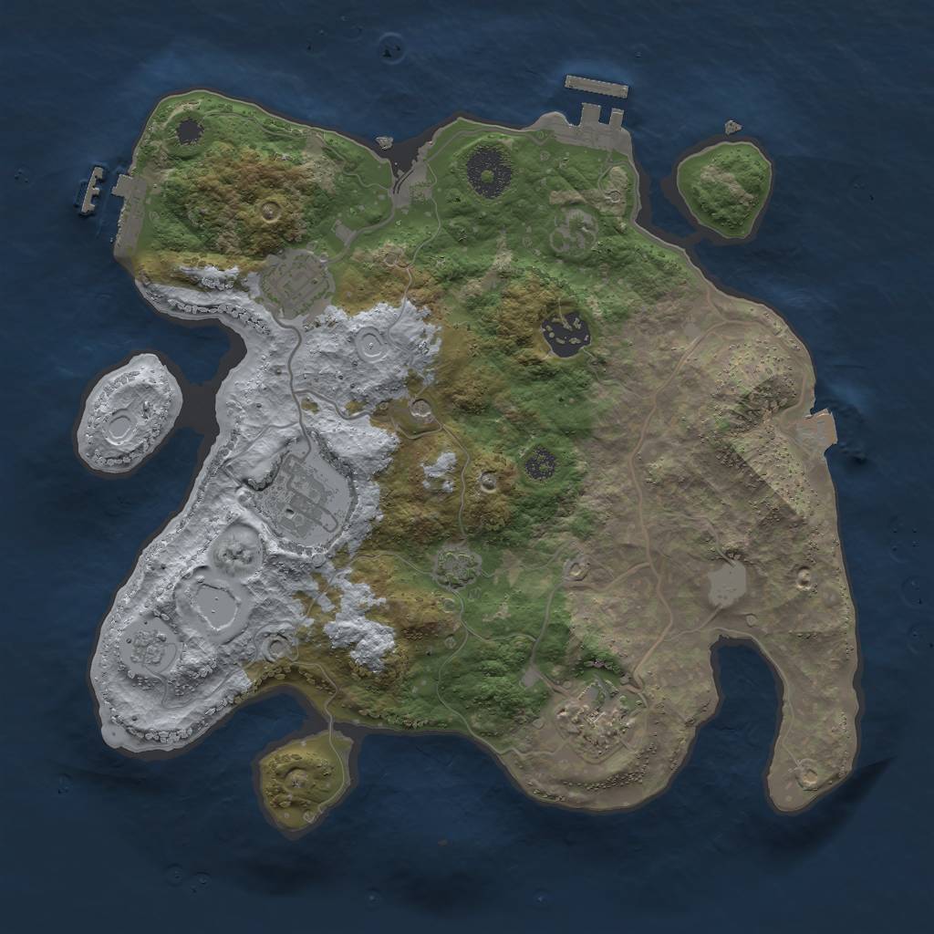 Rust Map: Procedural Map, Size: 3000, Seed: 146882929, 12 Monuments