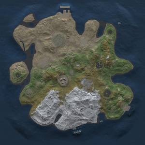 Thumbnail Rust Map: Procedural Map, Size: 3000, Seed: 2108134523, 13 Monuments