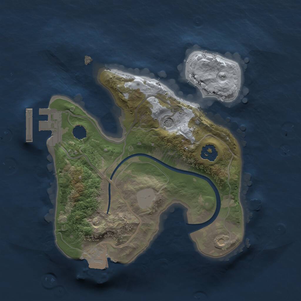 Rust Map: Procedural Map, Size: 1800, Seed: 79696, 3 Monuments