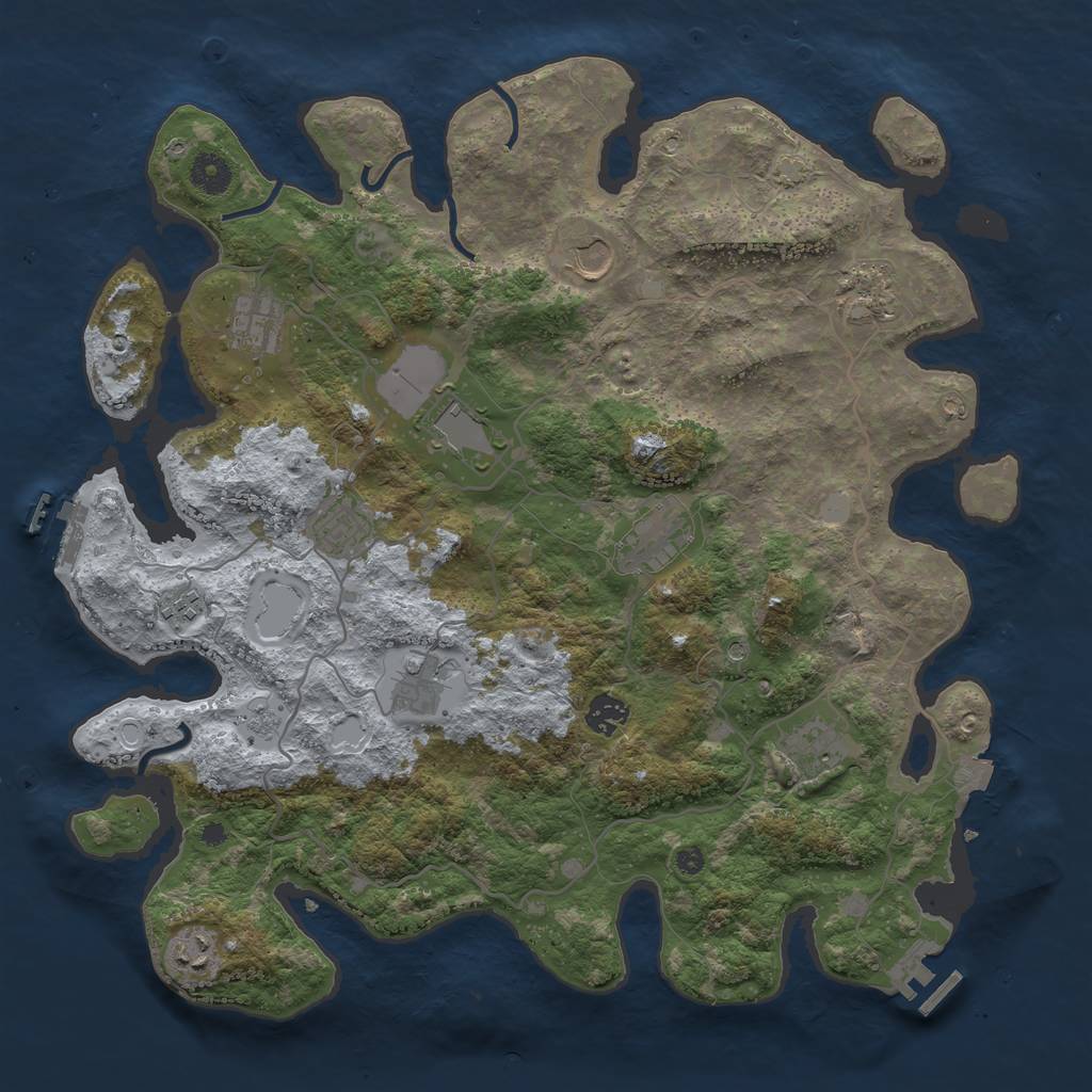Rust Map: Procedural Map, Size: 4000, Seed: 60557983, 19 Monuments