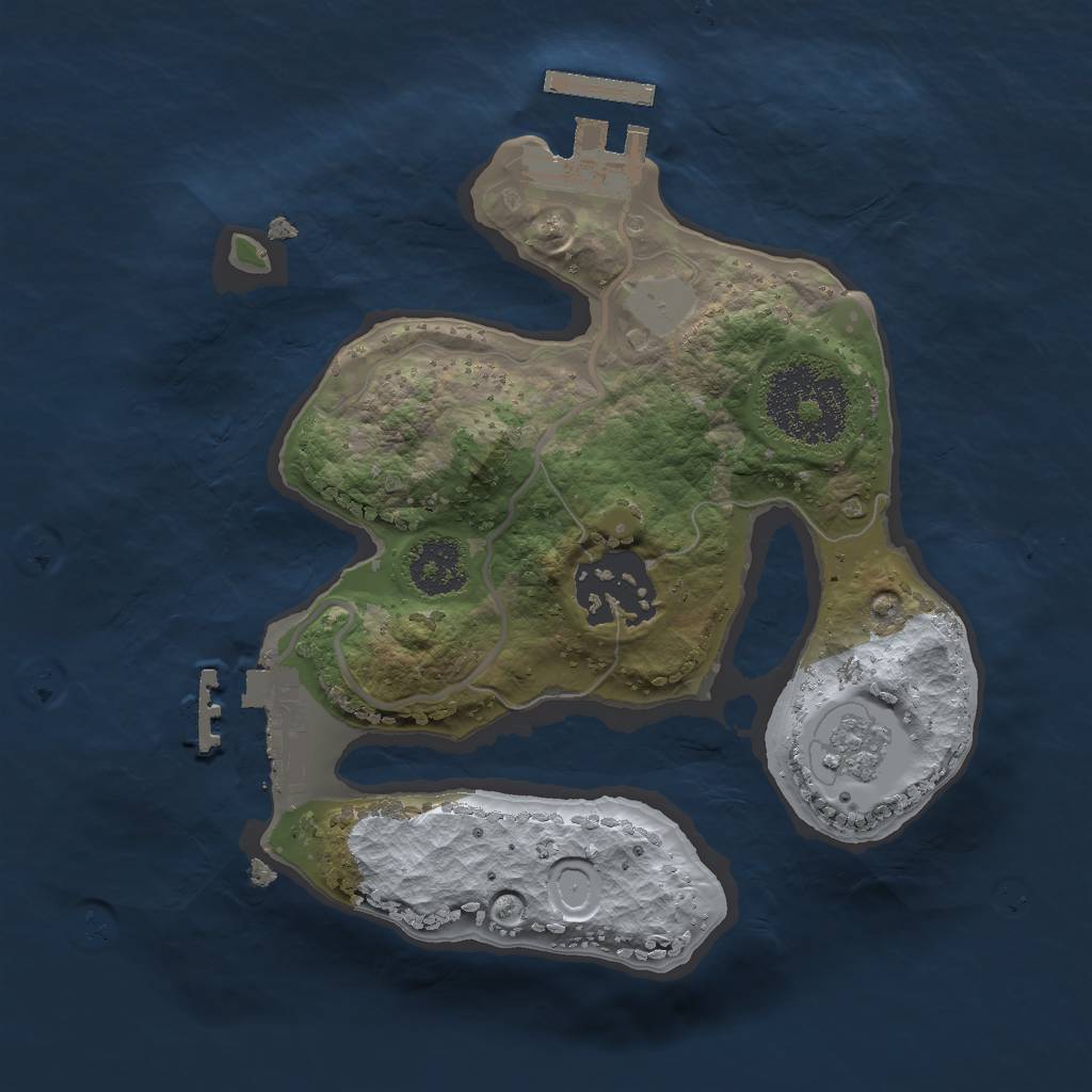 Rust Map: Procedural Map, Size: 2000, Seed: 203203425, 7 Monuments