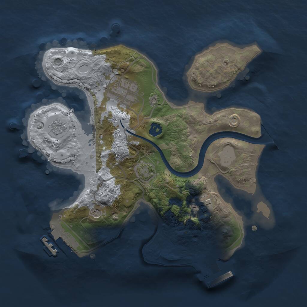 Rust Map: Procedural Map, Size: 2300, Seed: 791783415, 8 Monuments