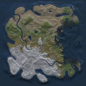 Thumbnail Rust Map: Procedural Map, Size: 4000, Seed: 149448293, 16 Monuments