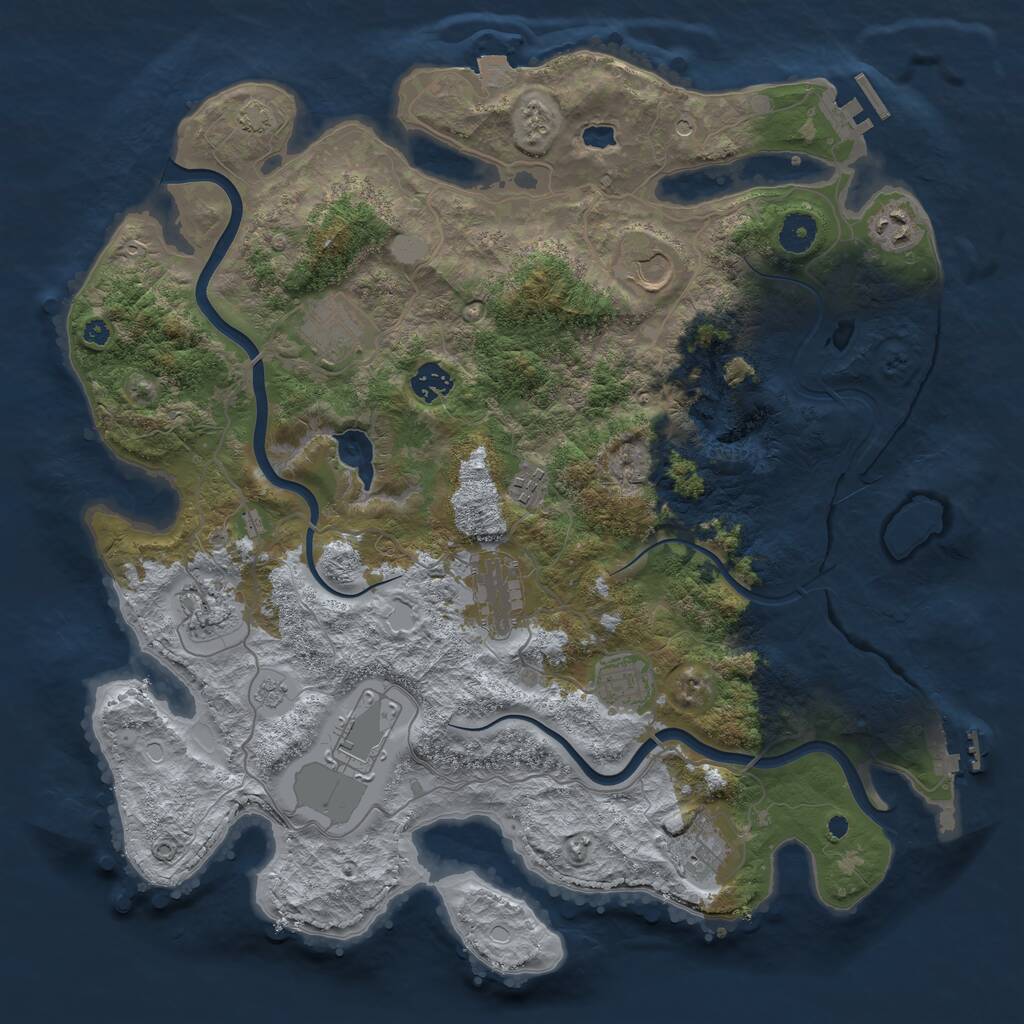 Rust Map: Procedural Map, Size: 4000, Seed: 149448293, 16 Monuments