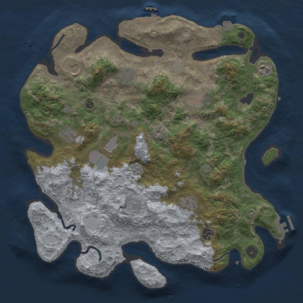 Rust Map: Procedural Map, Size: 4000, Seed: 149448293, 19 Monuments