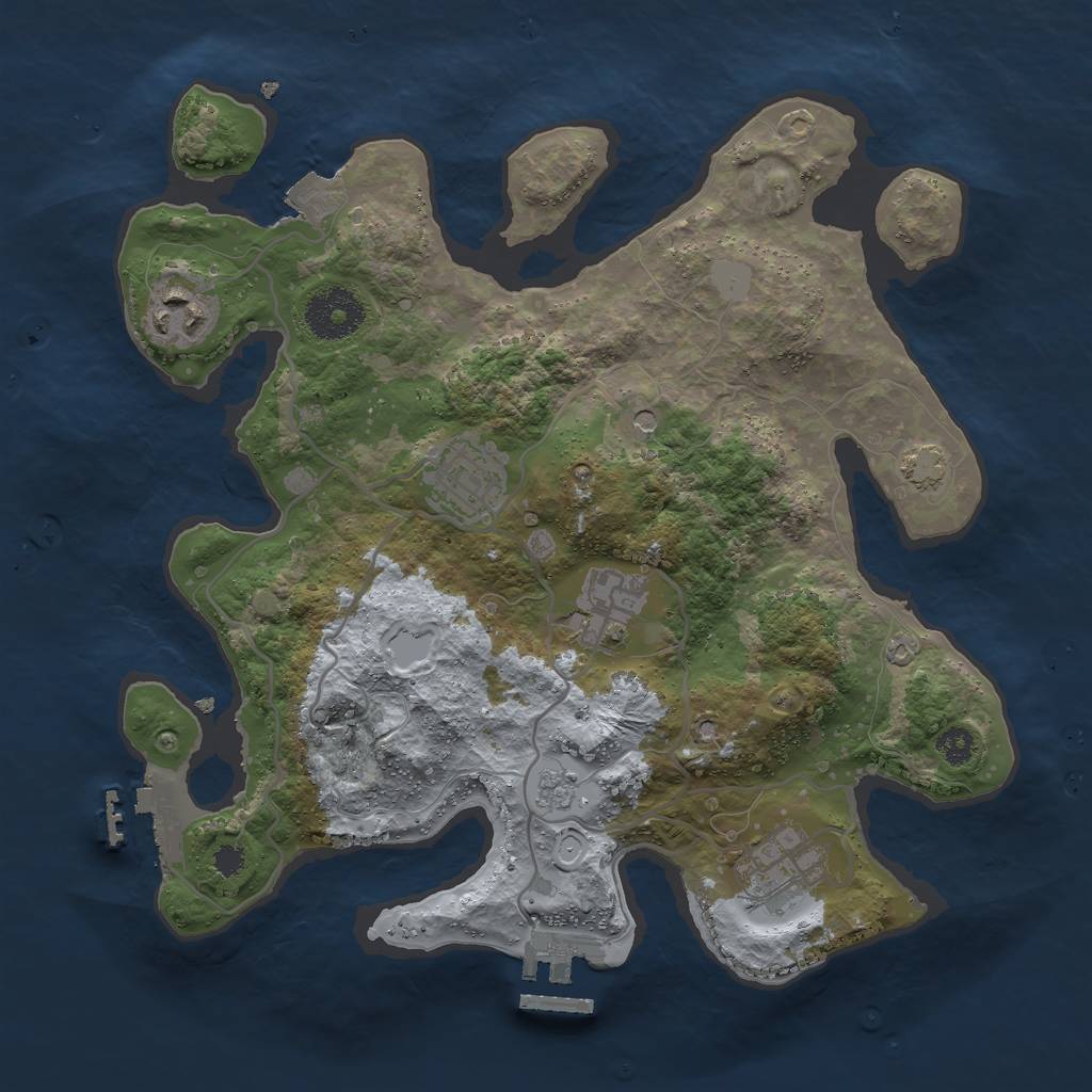 Rust Map: Procedural Map, Size: 3000, Seed: 541651954, 12 Monuments