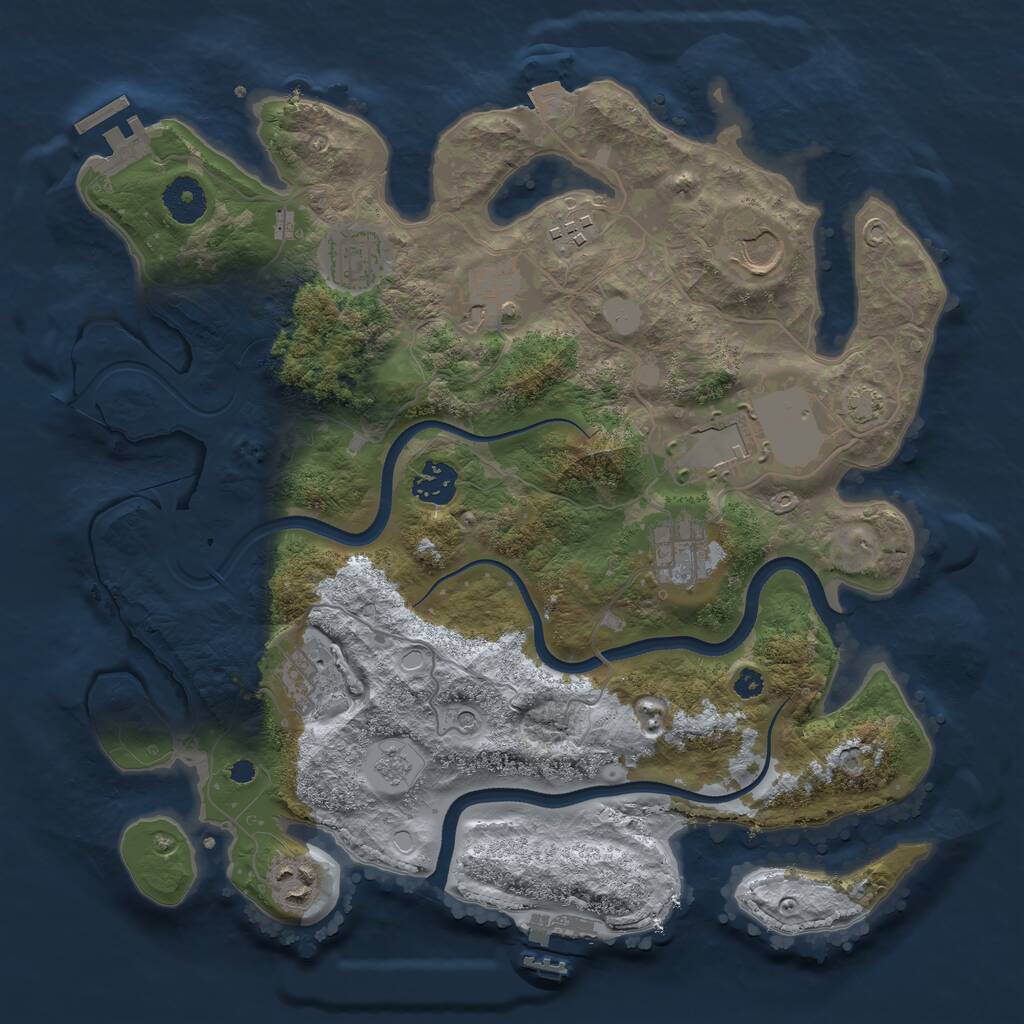 Rust Map: Procedural Map, Size: 3500, Seed: 1117522740, 15 Monuments