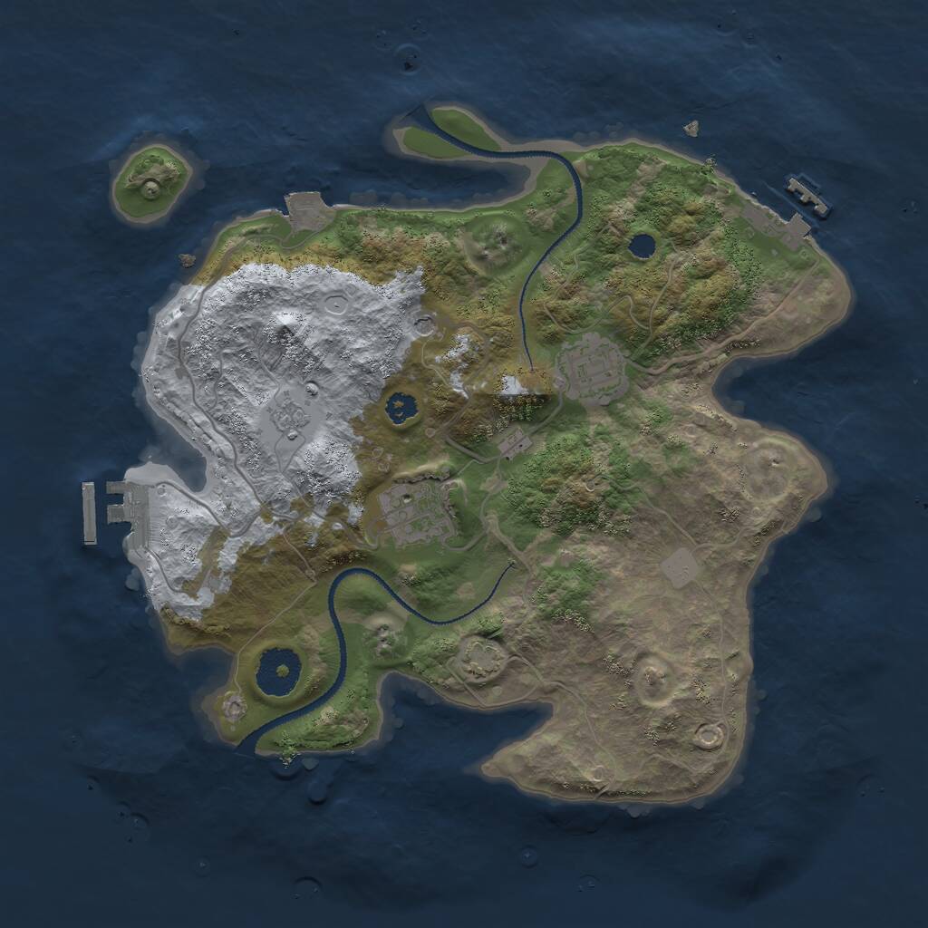 Rust Map: Procedural Map, Size: 3000, Seed: 2468902, 8 Monuments