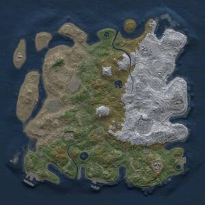 Thumbnail Rust Map: Procedural Map, Size: 3750, Seed: 69919591, 13 Monuments