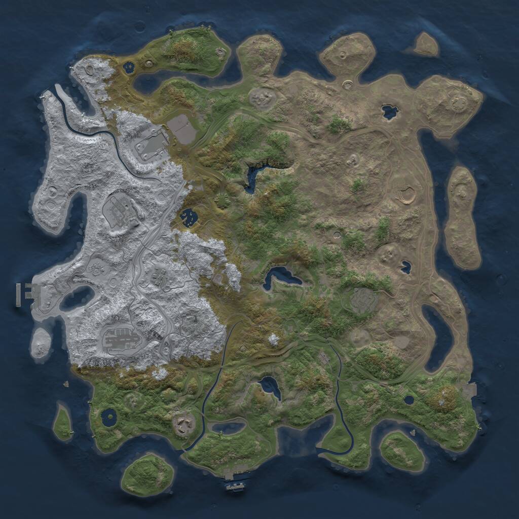 Rust Map: Procedural Map, Size: 4500, Seed: 1505615562, 14 Monuments
