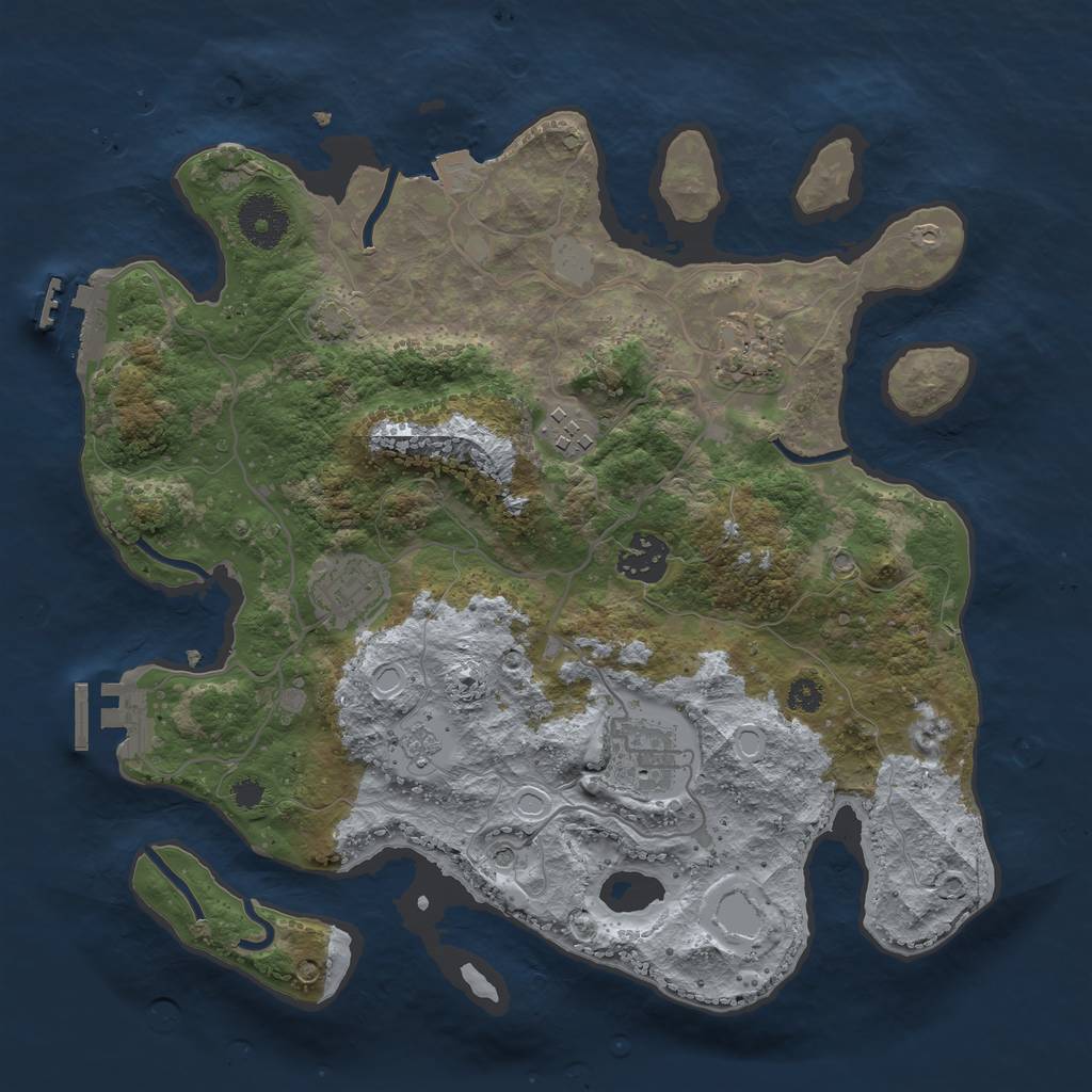 Rust Map: Procedural Map, Size: 3250, Seed: 902682356, 13 Monuments