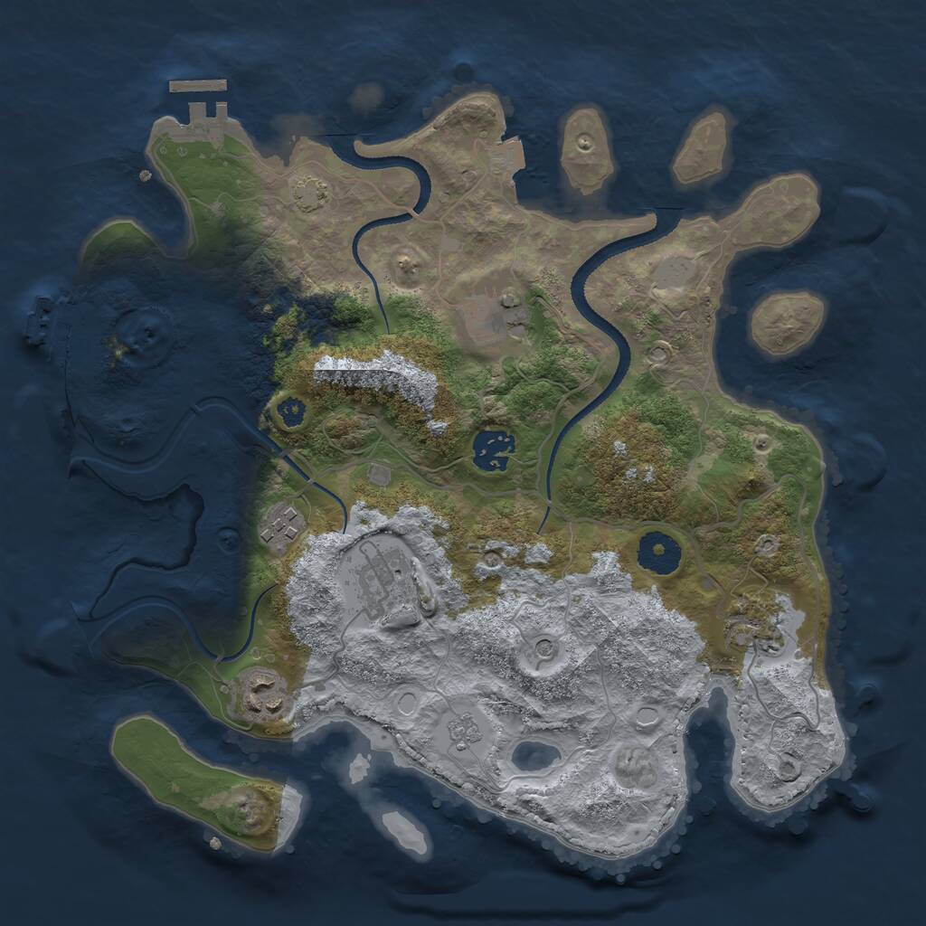 Rust Map: Procedural Map, Size: 3250, Seed: 902682356, 12 Monuments