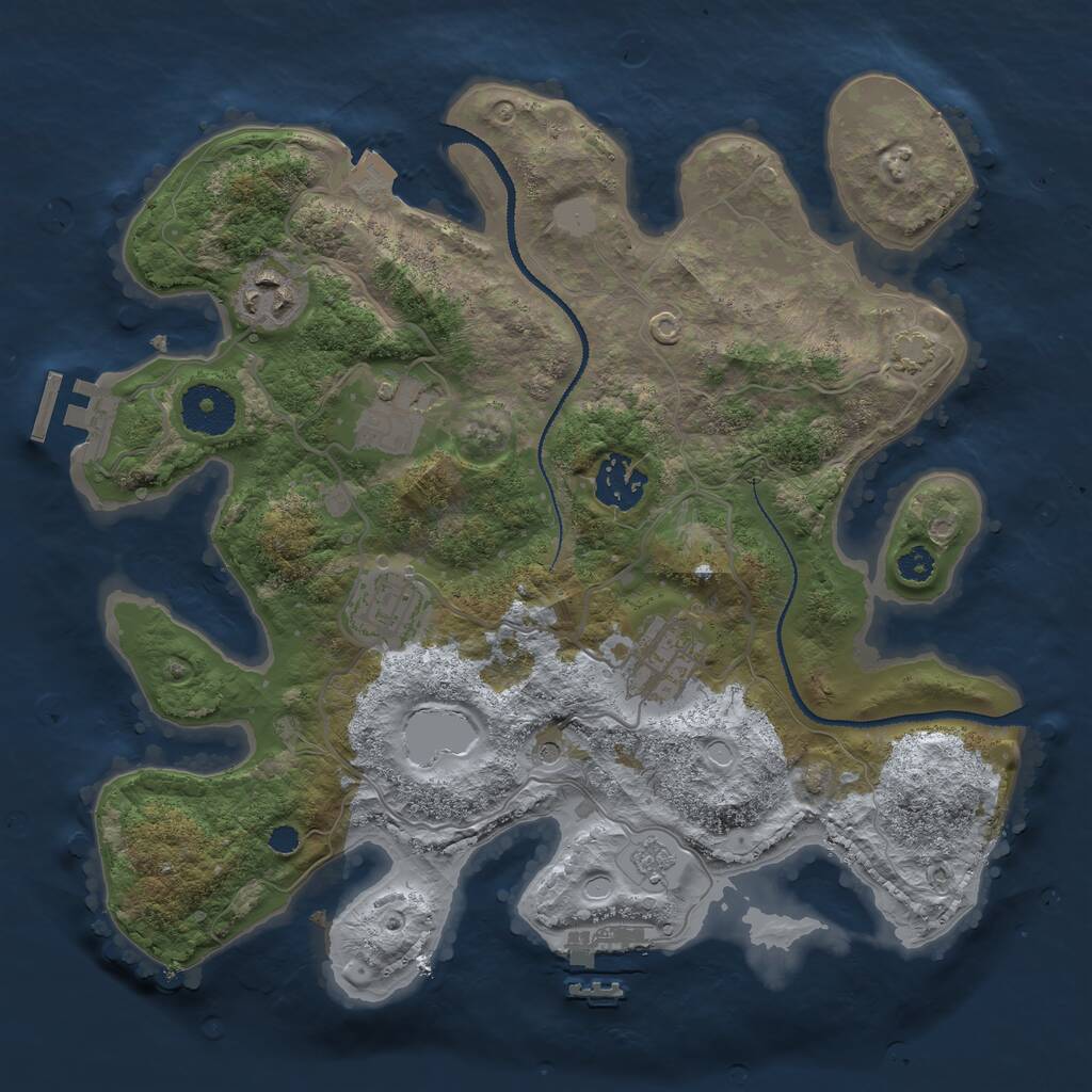 Rust Map: Procedural Map, Size: 3100, Seed: 26584, 11 Monuments
