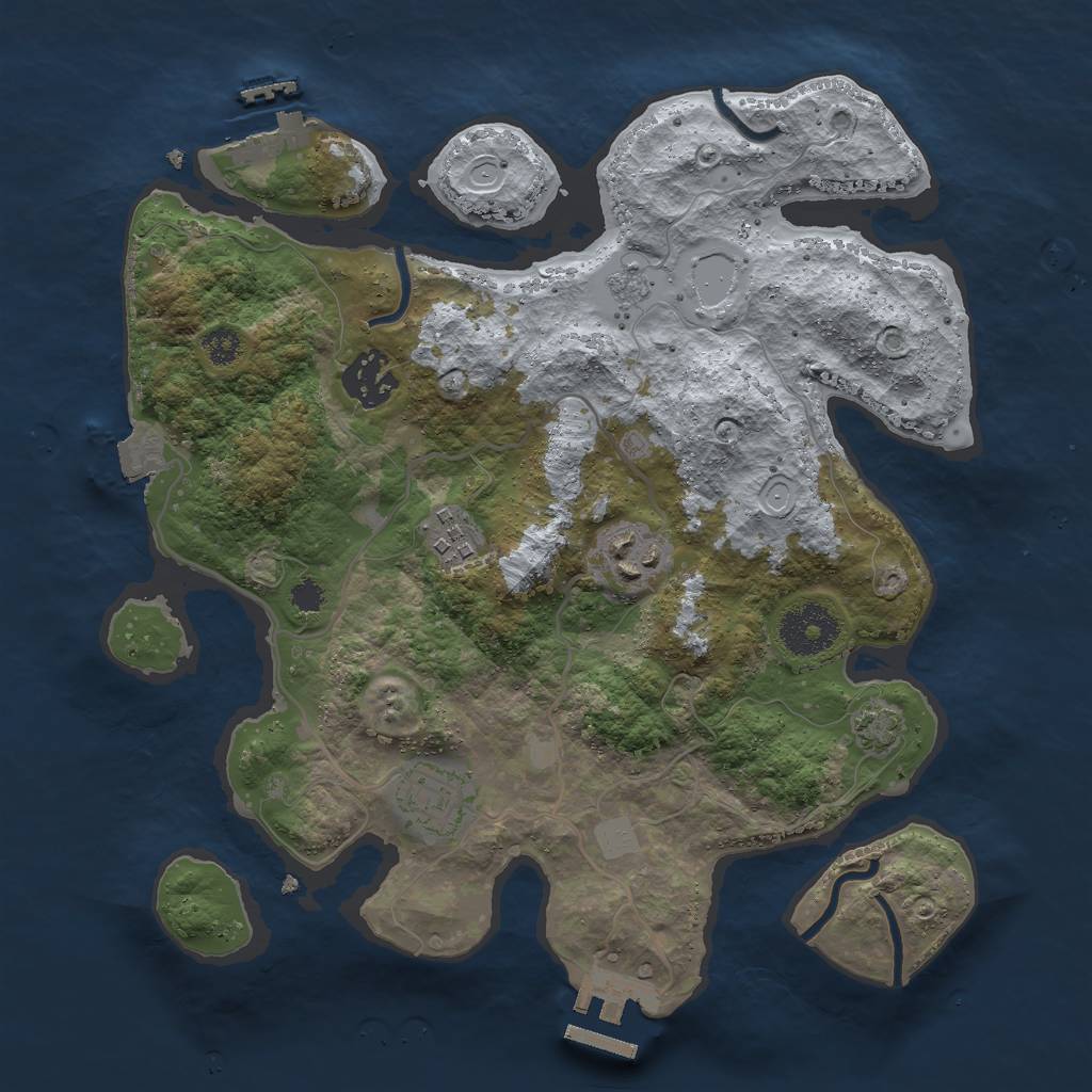 Rust Map: Procedural Map, Size: 3000, Seed: 302079301, 11 Monuments