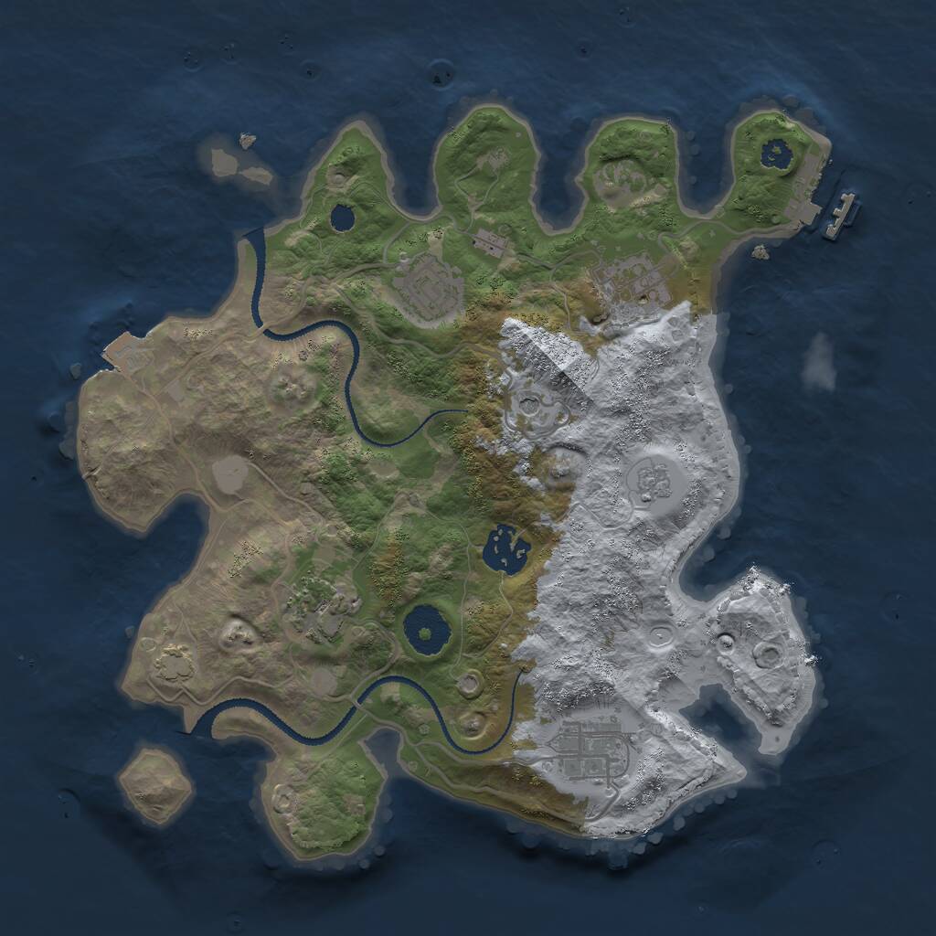 Rust Map: Procedural Map, Size: 3000, Seed: 108384226, 10 Monuments