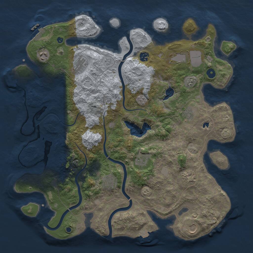 Rust Map: Procedural Map, Size: 4100, Seed: 94947, 16 Monuments