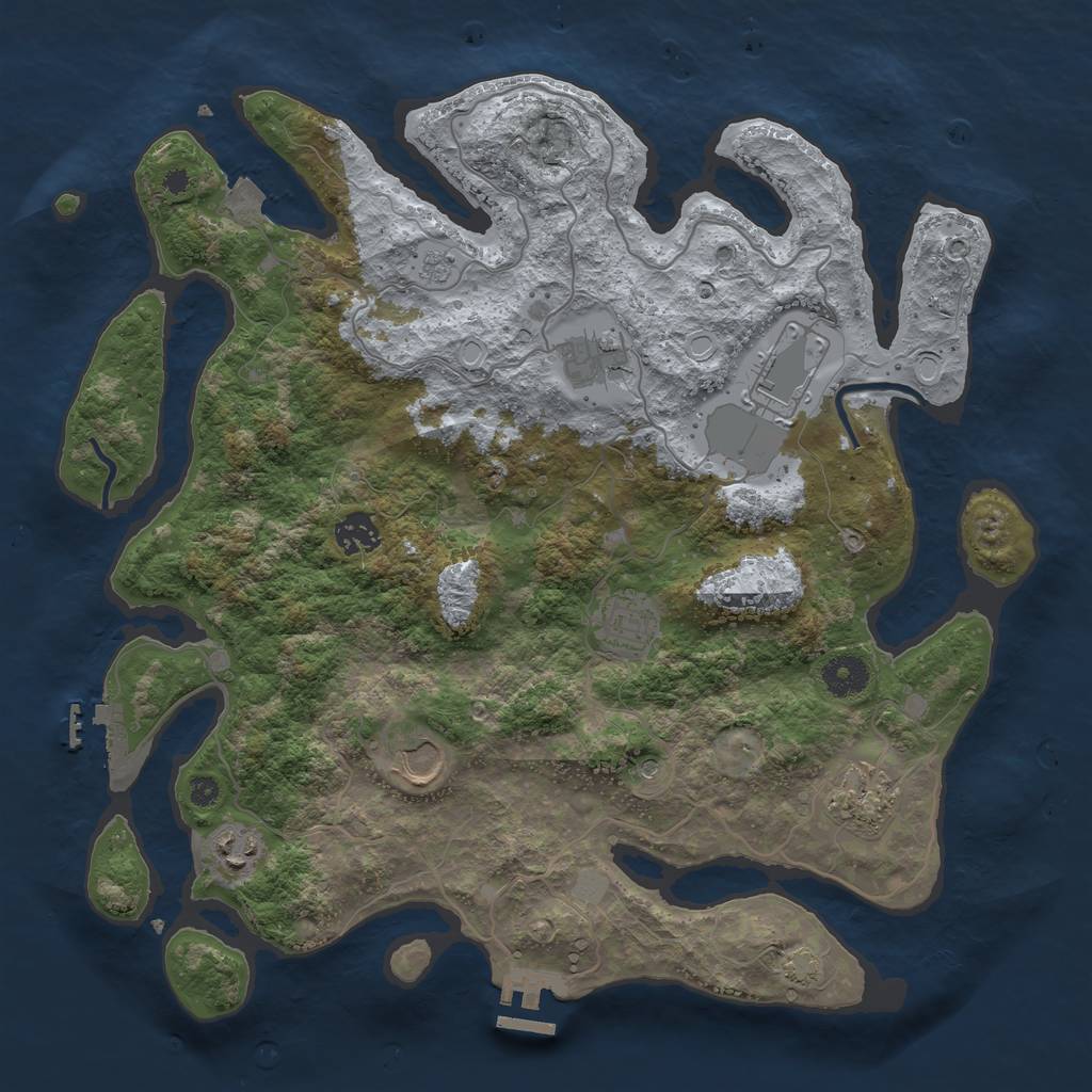 Rust Map: Procedural Map, Size: 3750, Seed: 52977244, 15 Monuments