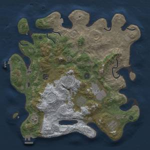 Thumbnail Rust Map: Procedural Map, Size: 3700, Seed: 858903813, 16 Monuments