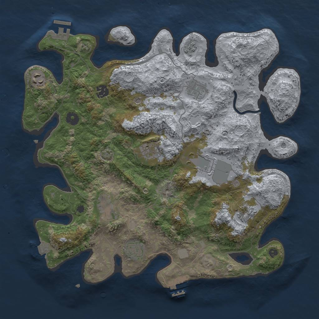 Rust Map: Procedural Map, Size: 3700, Seed: 5998357, 17 Monuments