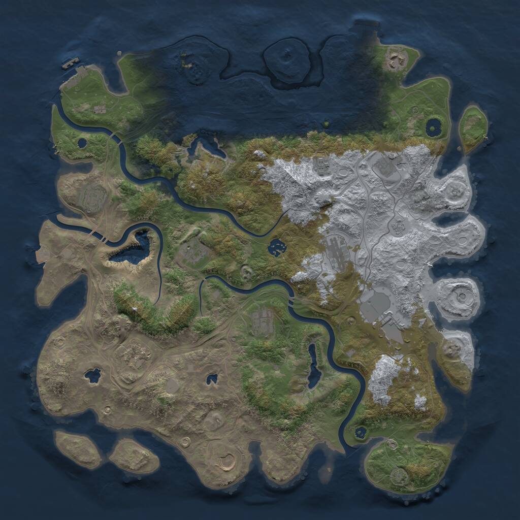 Rust Map: Procedural Map, Size: 4500, Seed: 2348, 17 Monuments