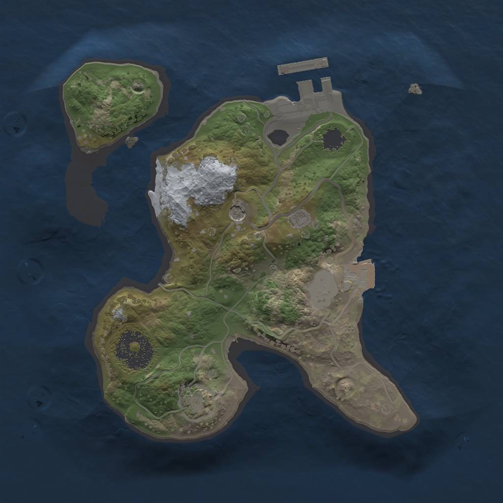 Rust Map: Procedural Map, Size: 2000, Seed: 1943, 6 Monuments