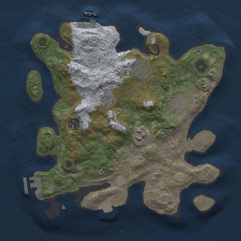 Rust Map: Procedural Map, Size: 3000, Seed: 2132, 12 Monuments