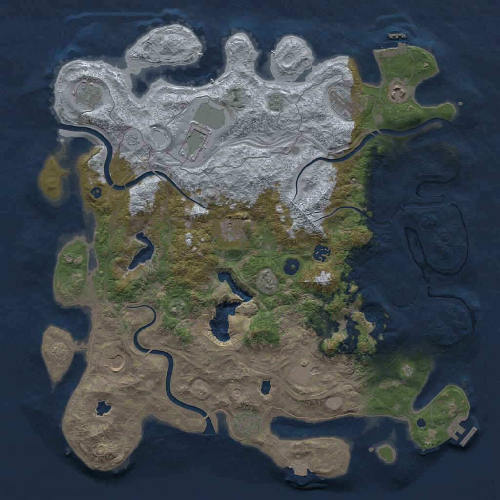 Rust Map: Procedural Map, Size: 4500, Seed: 375478234, 16 Monuments