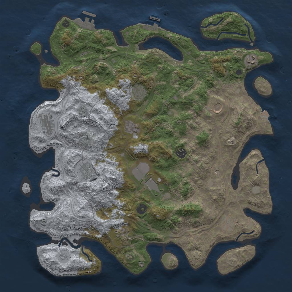 Rust Map: Procedural Map, Size: 4250, Seed: 1689094075, 19 Monuments