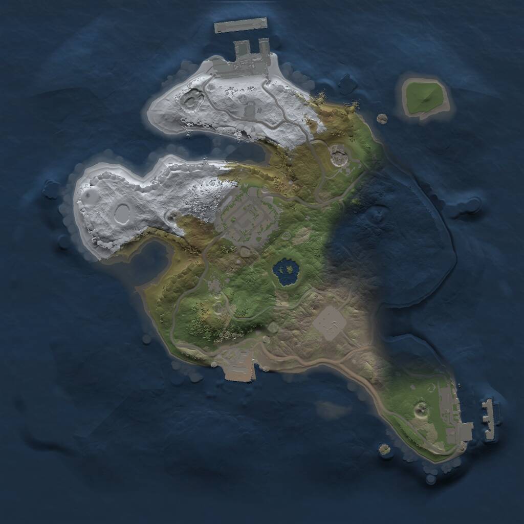 Rust Map: Procedural Map, Size: 2000, Seed: 17999, 5 Monuments