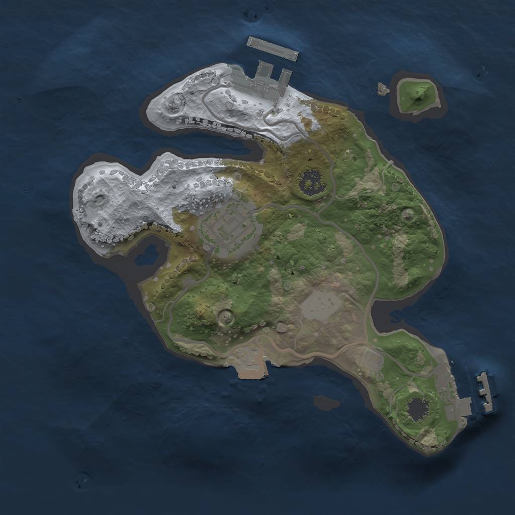 Rust Map: Procedural Map, Size: 2000, Seed: 17999, 6 Monuments