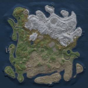 Thumbnail Rust Map: Procedural Map, Size: 3850, Seed: 23221474, 16 Monuments