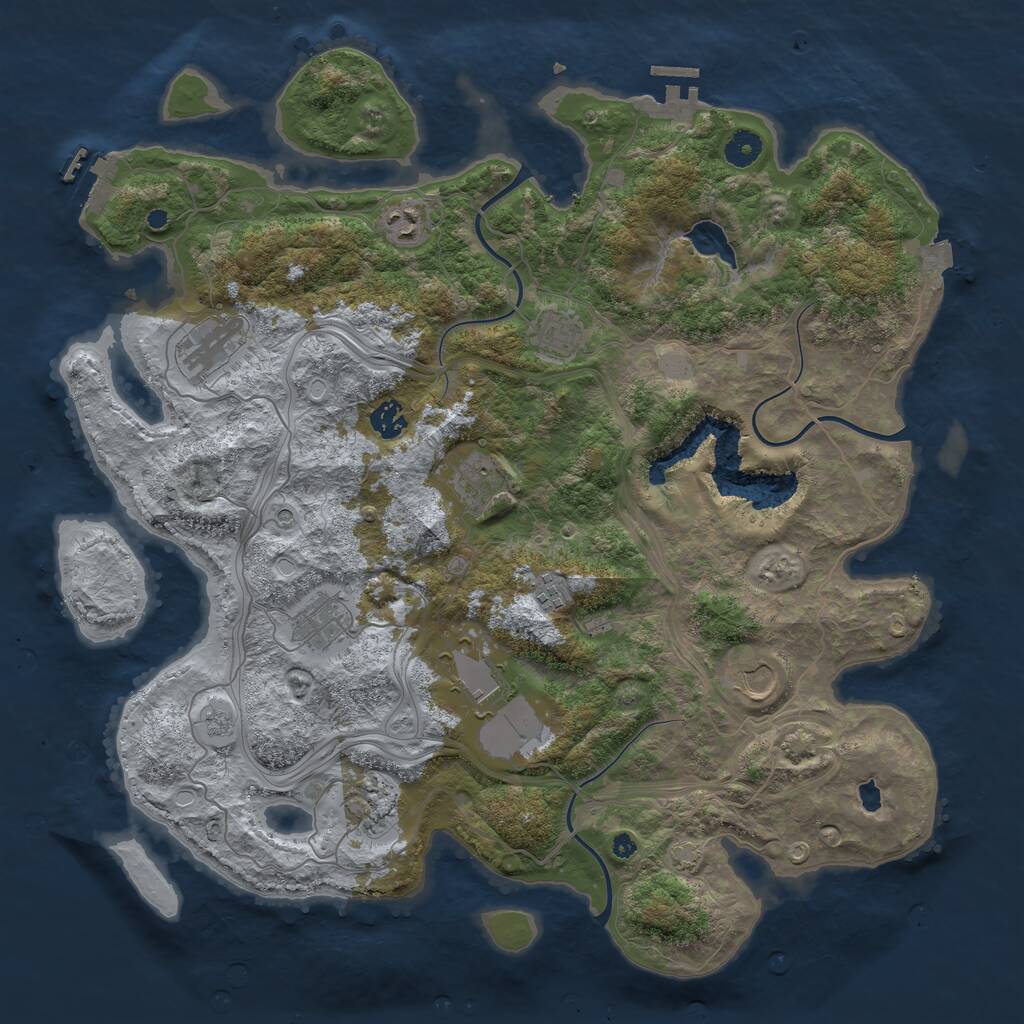 Rust Map: Procedural Map, Size: 4250, Seed: 951088253, 16 Monuments