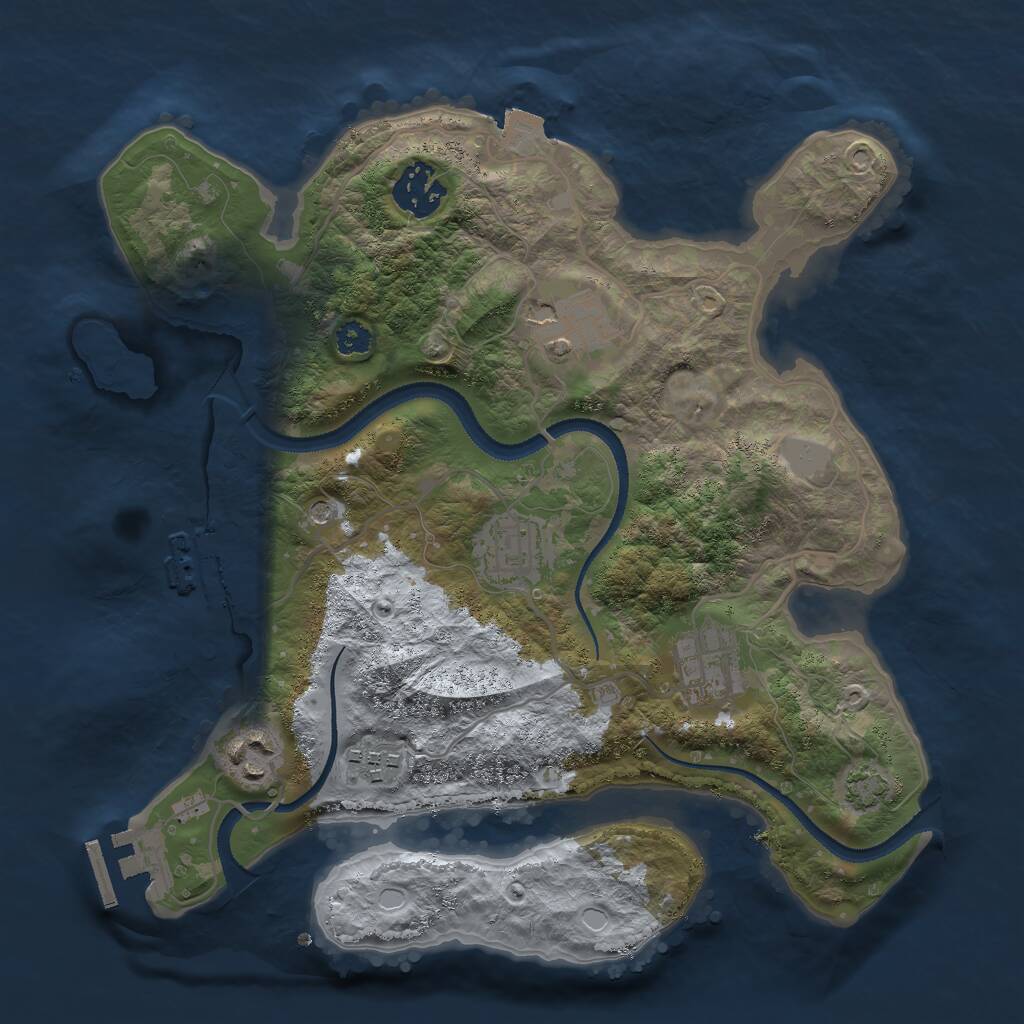 Rust Map: Procedural Map, Size: 3000, Seed: 176539614, 11 Monuments
