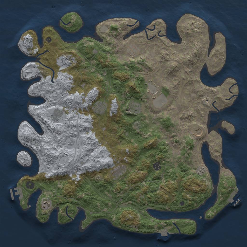Rust Map: Procedural Map, Size: 4500, Seed: 387119380, 19 Monuments