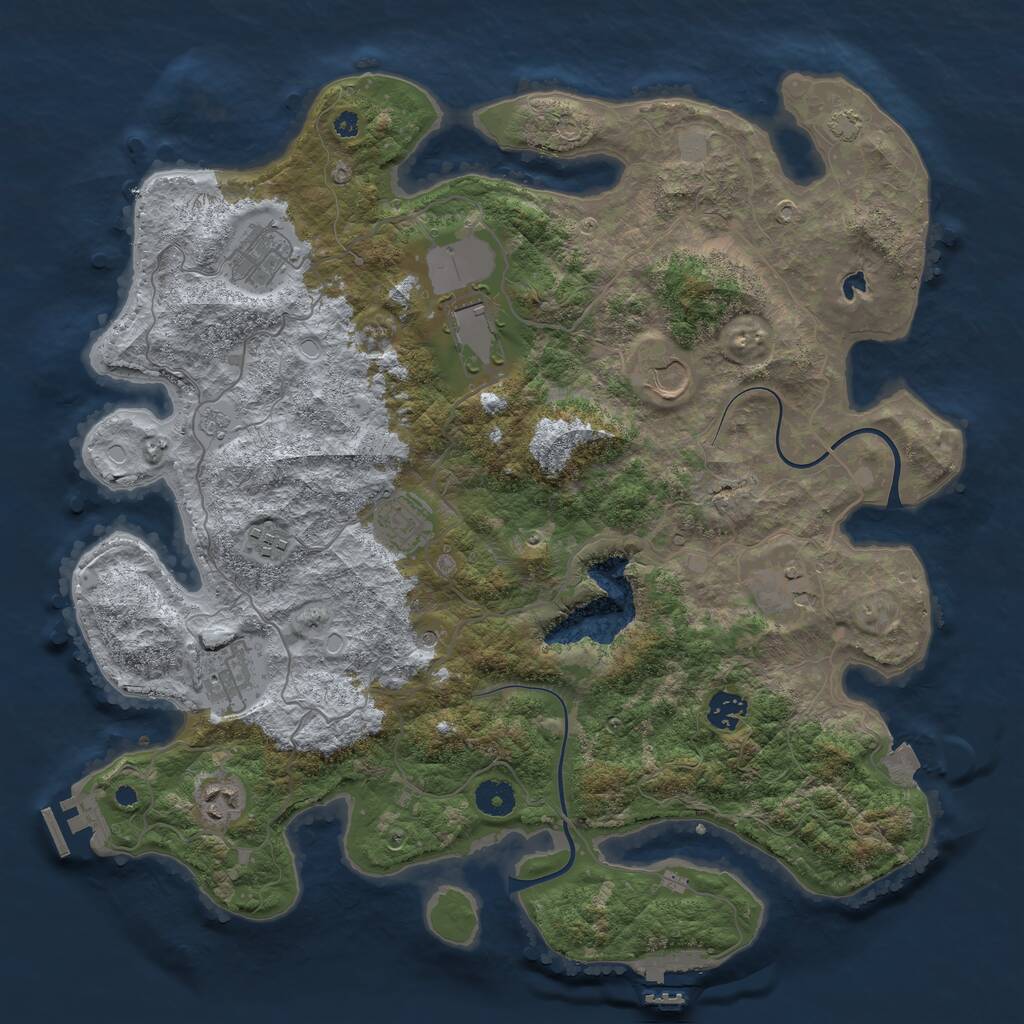 Rust Map: Procedural Map, Size: 4000, Seed: 1443222824, 15 Monuments