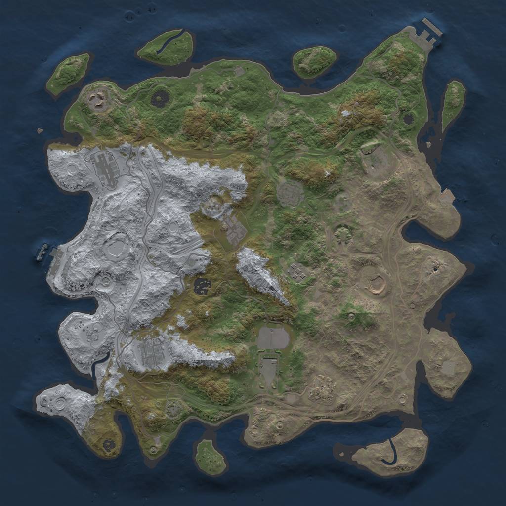 Rust Map: Procedural Map, Size: 4250, Seed: 1780318591, 19 Monuments
